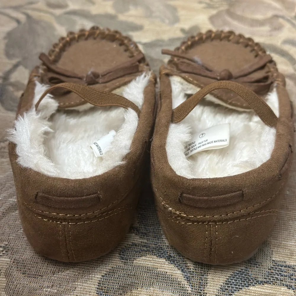 Fur Lined Moccasin Slippers